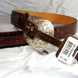 HOST PICK Nocona Belt Leather Belt 28 Silvr Buckle